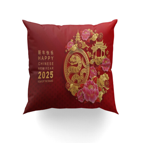 Snake Chinese New Year Throw Pillowcase18x18inch 1