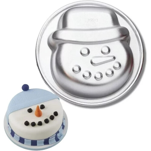 Sneeuwpop taartvorm van aluminium, 1 stuk
