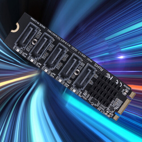 Κάρτα ανύψωσης PCIe M.2M-Key Jixopn 6 θυρών SATA3.0NVMe 2