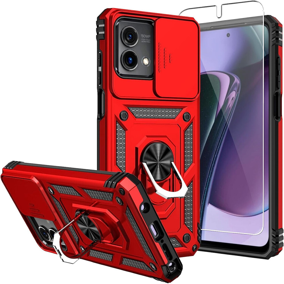 Moto G Stylus 5G 2023 Case Military-Grade Drop-Tested Red 301029571794