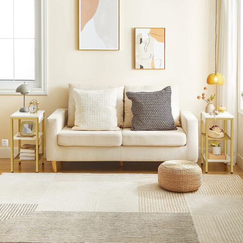 End Table with USB Charging Station and 3-Tier Adjustable 1