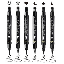 Set van 6 dubbelzijdige, waterdichte stempels voor vloeibare eyeliner