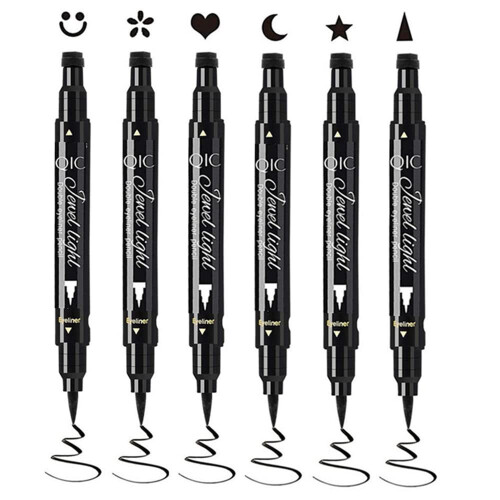 Σετ σφραγίδων υγρού eyeliner διπλής όψης αδιάβροχο 6 τεμάχια