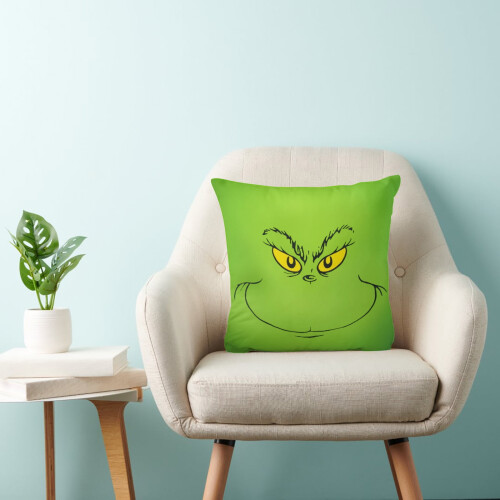 Μαξιλαροθήκη Grinch 18x18 ιντσών για διακόσμηση σπιτιού διακοπών 2