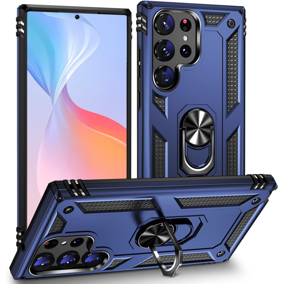 S23 Ultra Case Shockproof Tpu Rugged With Kickstand Blue 301029253577
