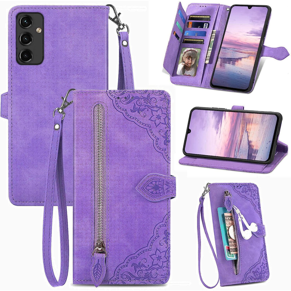 Pu Leather Wallet Case For Samsung Galaxy A14 5G Purple 301029240430