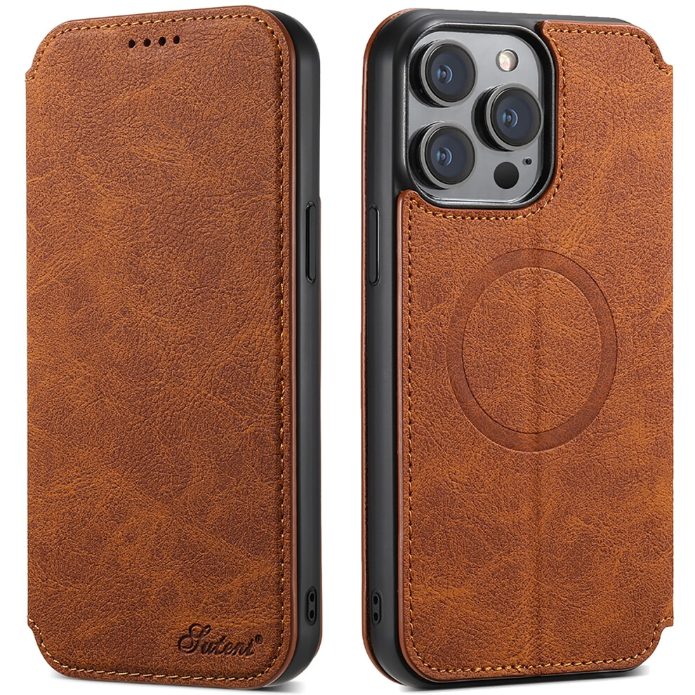 Iphone 14 Pro Max Wallet Case Pu Leather 6.7 Inch Khaki 301029572296