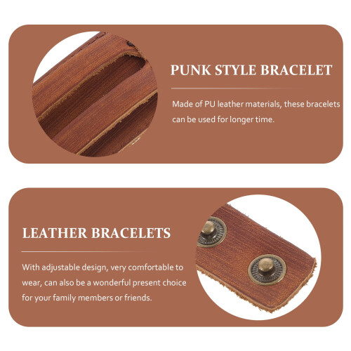 Punk læderarmbånd modetilbehør til mænd 2