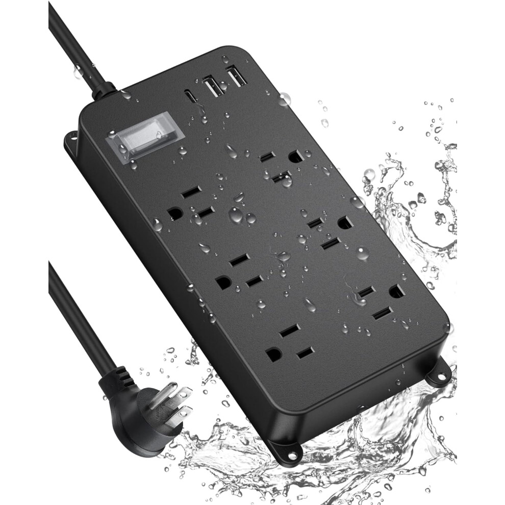 Outdoor Power Strip Weatherproof 6 Outlets 3 Usb Ports 6Ft 301029563270