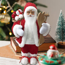 Muñeco de Papá Noel de pie, decoración, 30 cm (12 pulgadas)