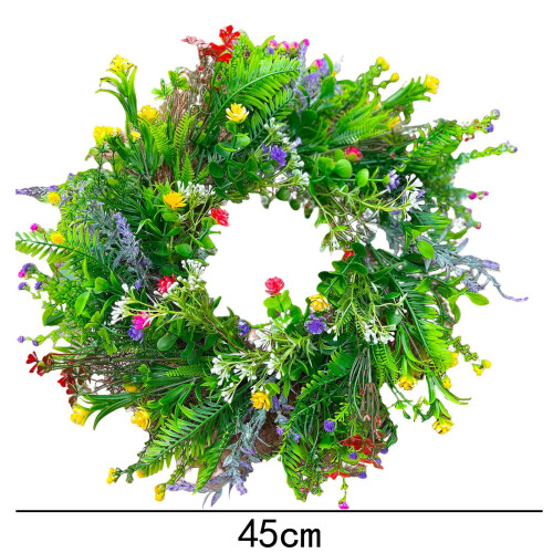 Lssam Wreath for Front Door 45 cm Spring Summer Decor 2