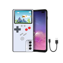 Funda para teléfono estilo Game Boy para Samsung Galaxy S10+ blanca