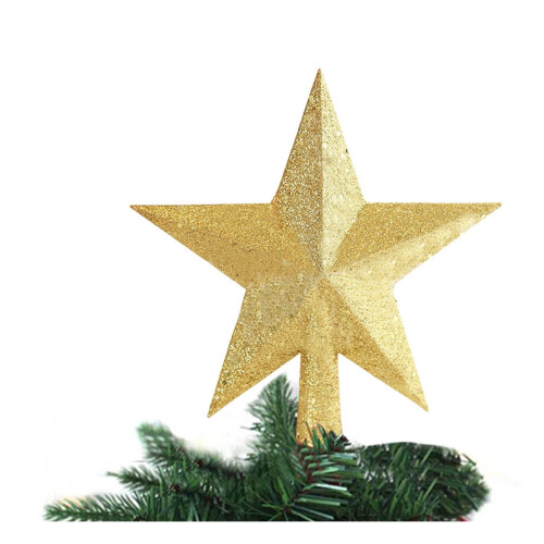 Étoile à cinq branches dorée pour sapin de Noël