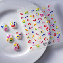Set di adesivi autoadesivi per nail art con design estivo