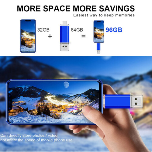 USB C flash drive 128GB dual USB 2.0 and Type-C 2
