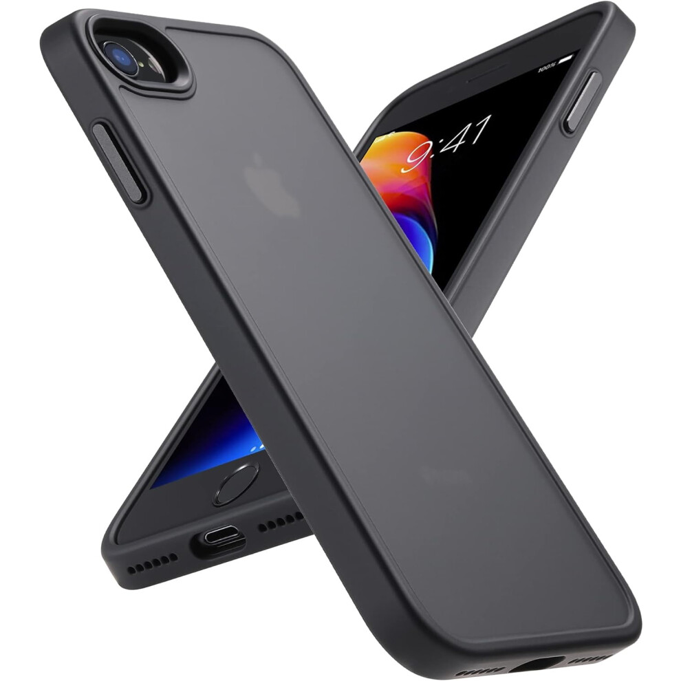 Shockproof Case For Iphone Se 2020 2022 Frosted Slim Black 301029240324
