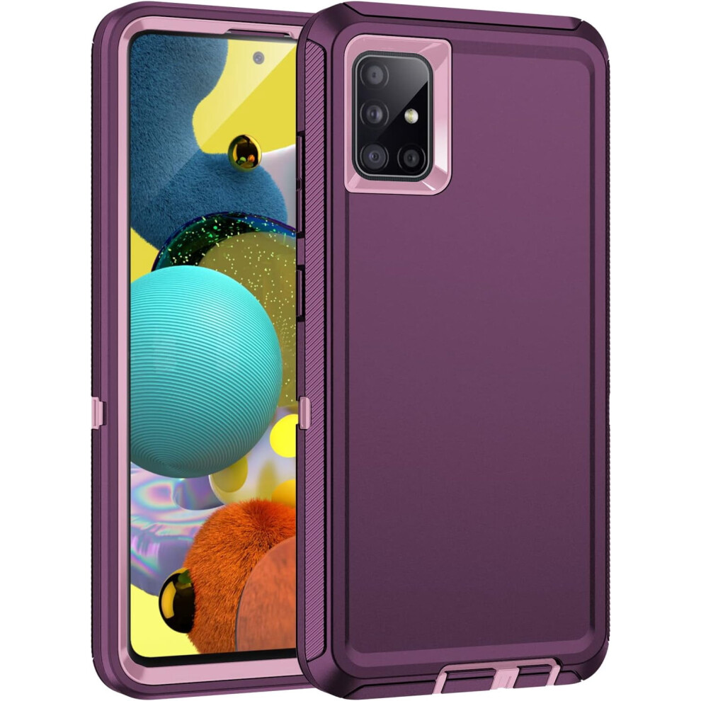 Rugged Case For Galaxy A51 5G 3-Layer Purple 301029241369