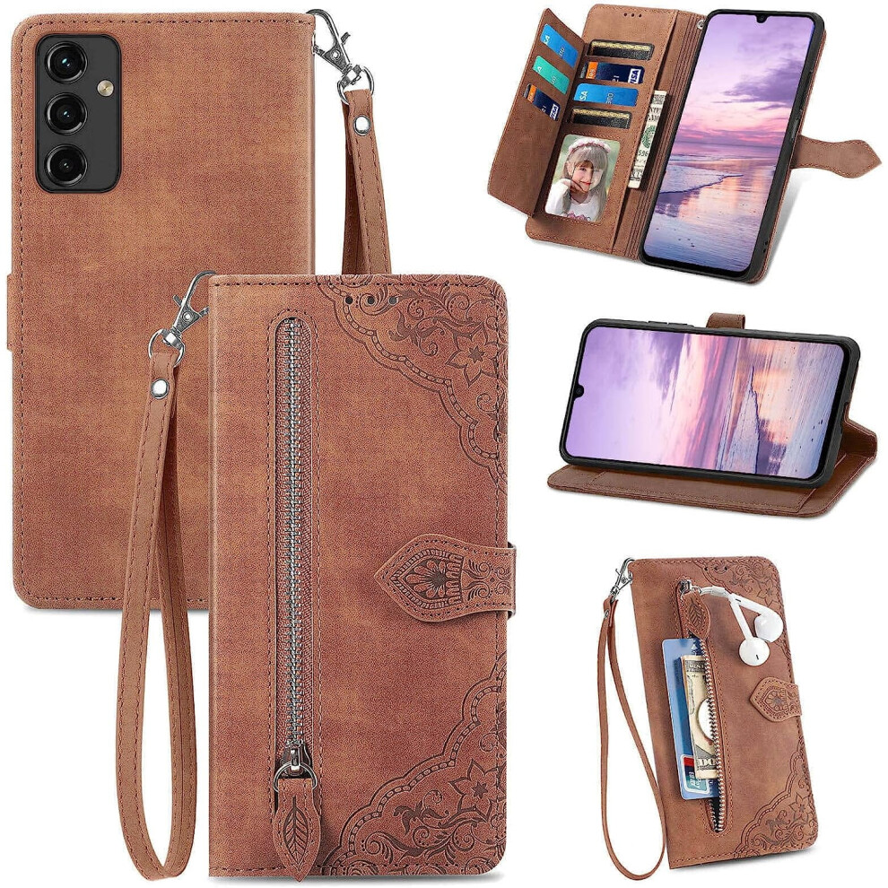 Pu Leather Wallet Case For Samsung Galaxy A14 5G Brown 301029240454