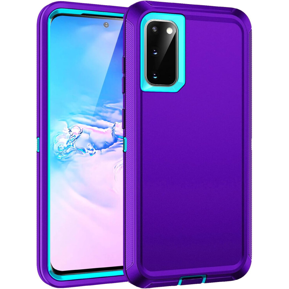 Galaxy S20 5G Rugged 3-Layer Case Purple Turquoise Green,Purple 301029241543