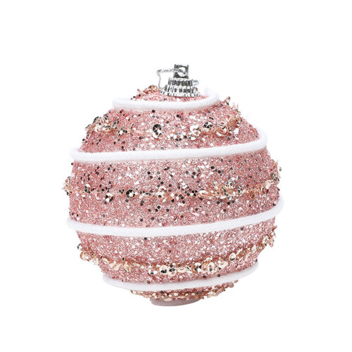 Christmas Ball Ornament White Foam 8cm Shatterproof