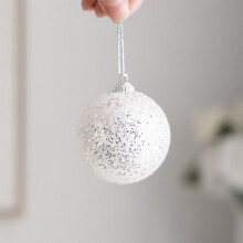 White foam Christmas ball ornaments holiday decor 12 pcs
