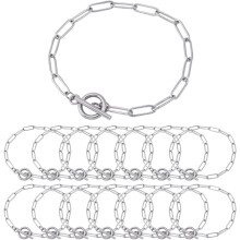 15-teiliges Armband aus Edelstahl mit runden Gliedern