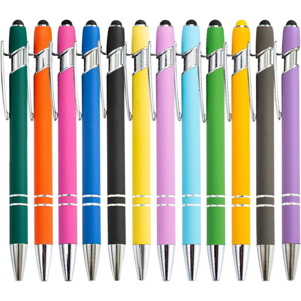 Ballpoint Pen With Stylus Tip Metal 12 Pcs Pink 301029574580