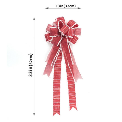 Christmas tree topper bow red burlap 1 piece 1
