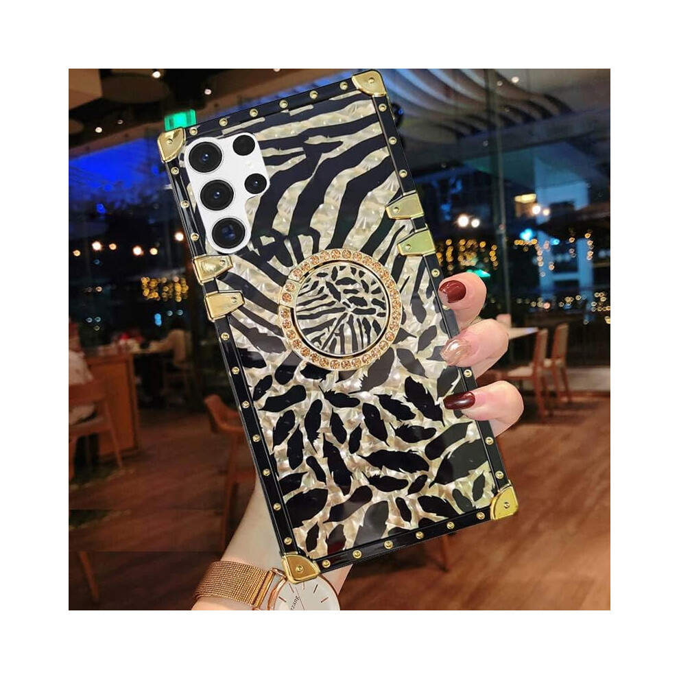 Samsung Galaxy S23 Ultra Trunk Case Glitter Feather Gold 301029234903