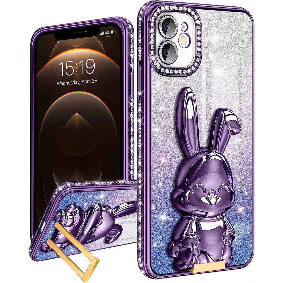 Glitter Phone Case For Iphone 11 With Rhinestones 301029240515