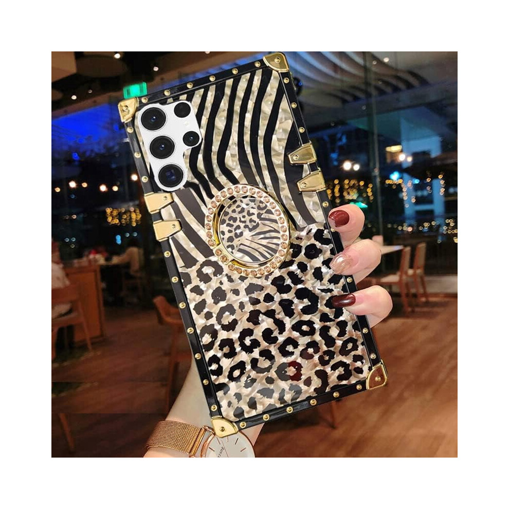 Leopard Glitter Soft Case For Samsung Galaxy S23 Ultra With Light 301029234811