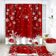 Plaid Letter Pattern Bathroom Set 4pcs Non-slip Waterproof