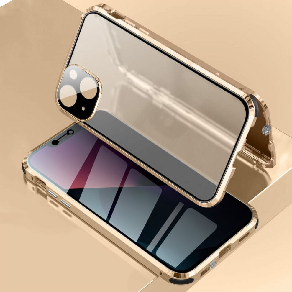 Iphone 13 6.1 Inch Privacy Magnetic Case With Metal Bumper 301029240416