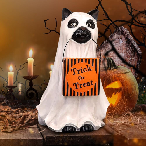 Spookhond snoepkomhouder van hars, Halloween decoratie