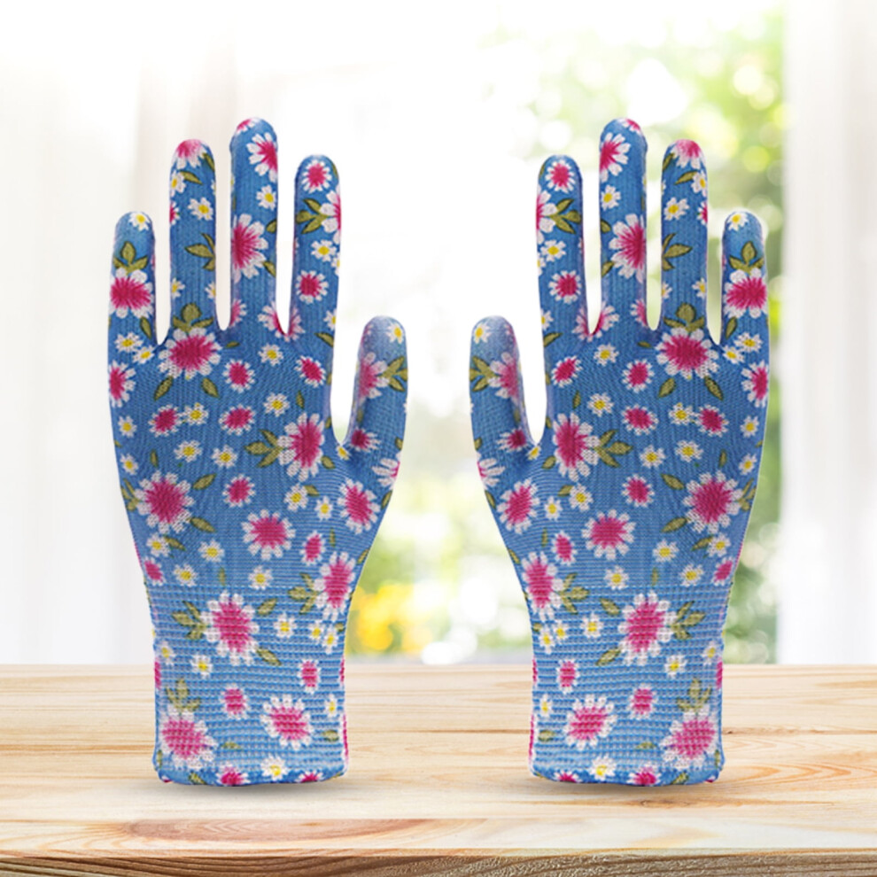 Aurora Trade Garden Gloves Thorn-Proof Floral Print 12 Pairs 969218146026