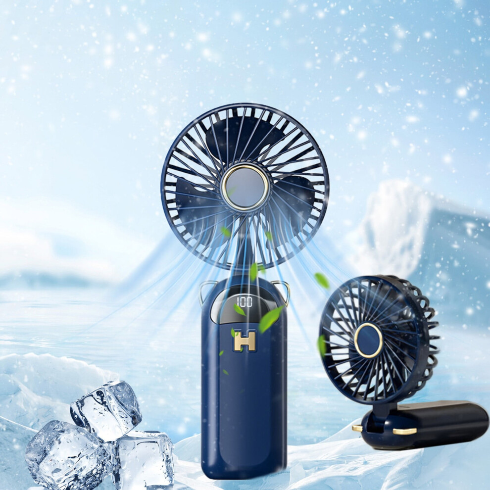 Portable Folding Handheld Fan With Digital Display Usb 969218142233