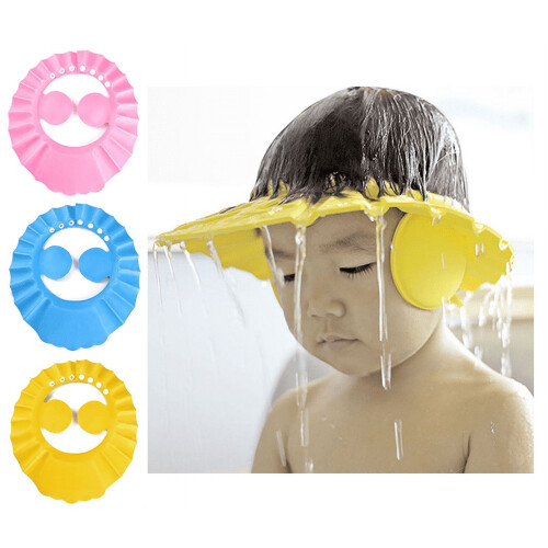 Vanntett, justerbar badehette for babysjampo