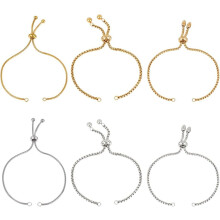 Bolo-Armbänder aus Edelstahl mit Schiebeverschluss, 6 Stück