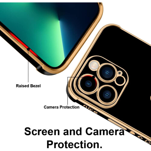 iPhone13Pro Max cover blødt TPU-bumper sort 6,7 tommer 2