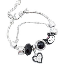 Kawaii Anime Armband weiß schwarz verstellbarer Anhänger