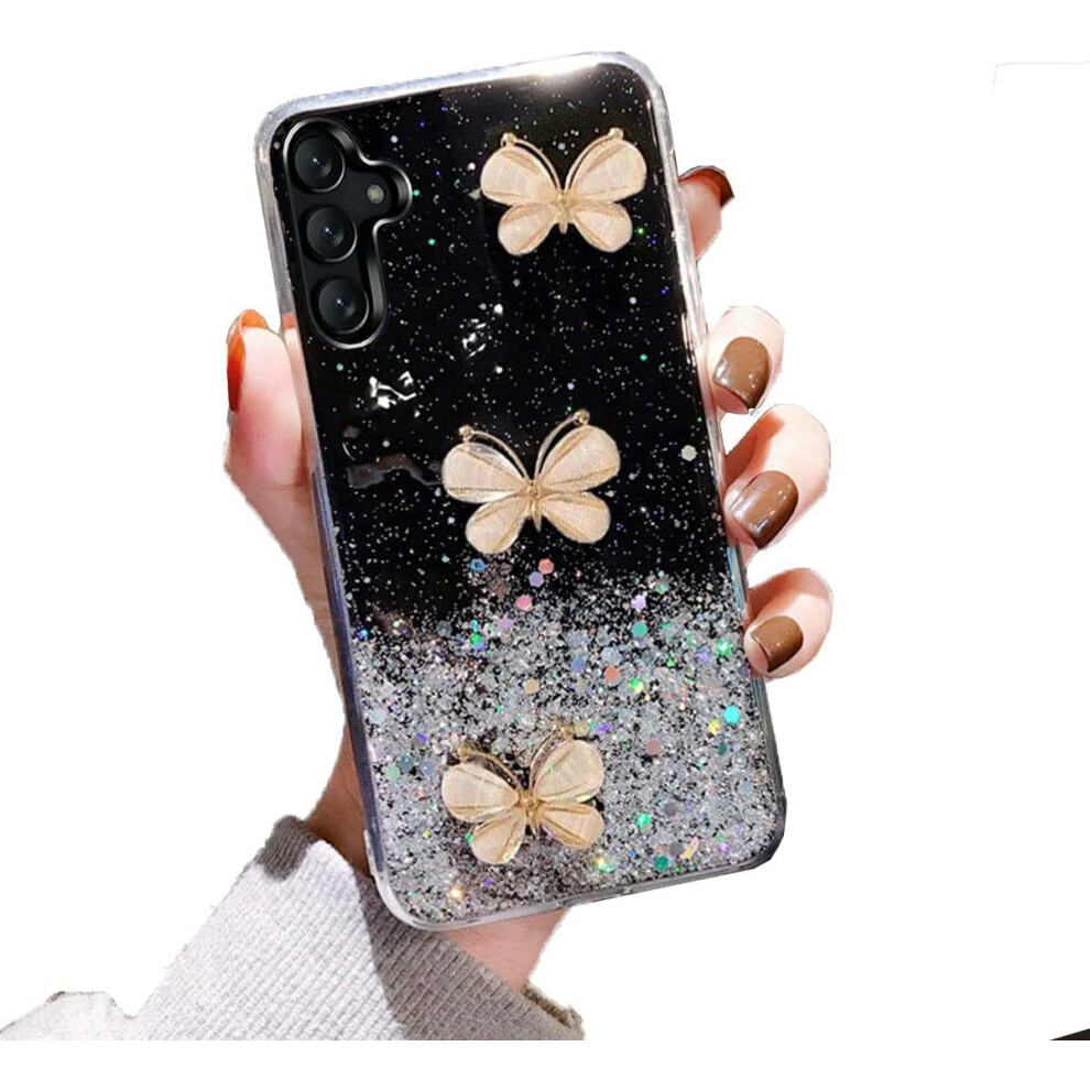 Samsung Galaxy A14 5G Glitter Case 3D Butterfly Black 301029234699