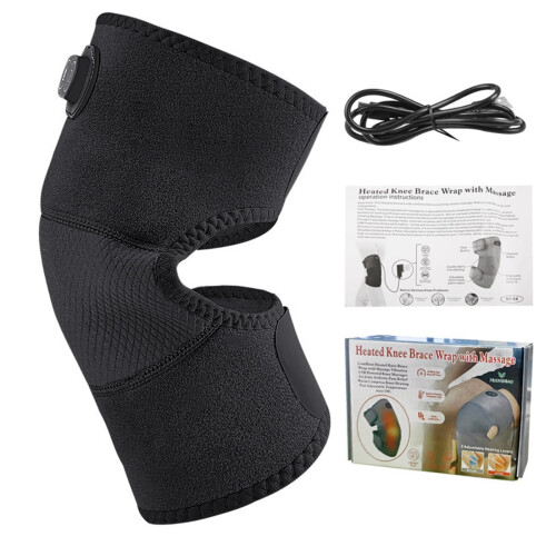 Rodilleras calefactables USB con masaje vibratorio y función térmica.