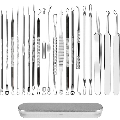 Blackhead Remover Tool Set Stainless Steel 20 pcs