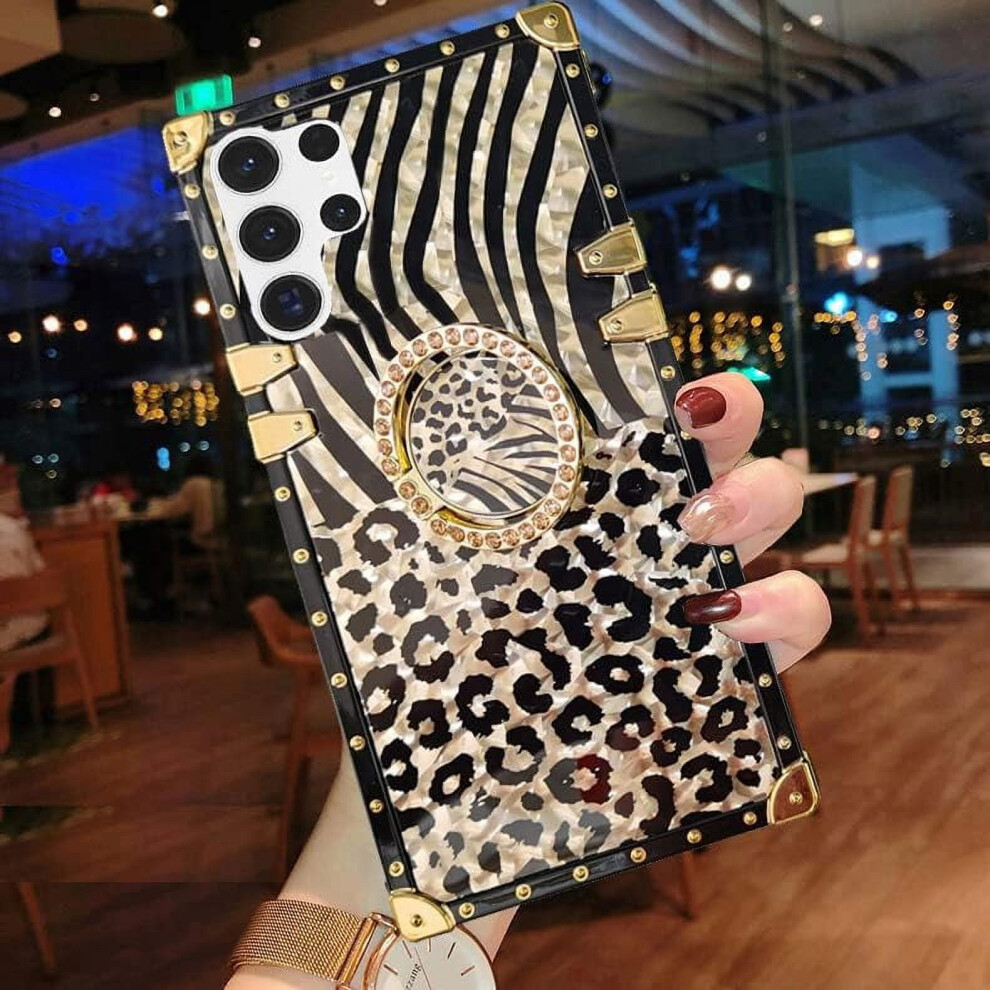 Leopard Glitter Soft Case For Samsung Galaxy S23 With Ring Light 301029234798