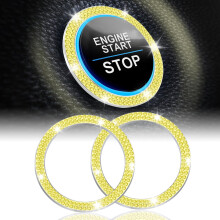 YZhouD Crystal Rhinestone Motor Start Stop Ring2PCS