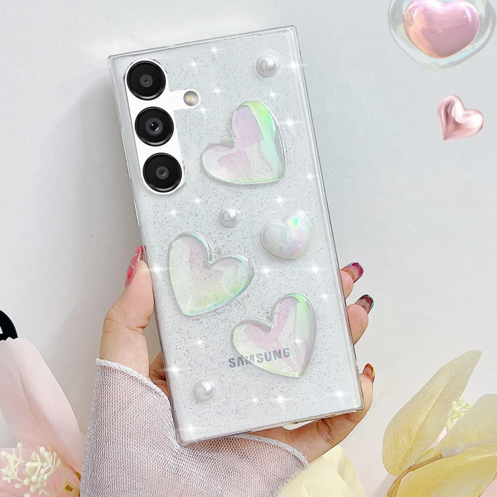 Samsung Galaxy A54 5G Glitter Case With 3D Heart Design 301029251979