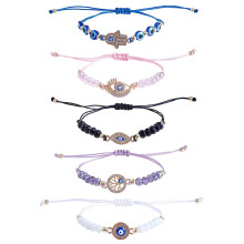 Strass-Armbänder mit bösem Blick, 5-teilig