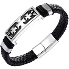 Kreuzarmband aus Leder, Punk- und Boho-Schmuck für Herren