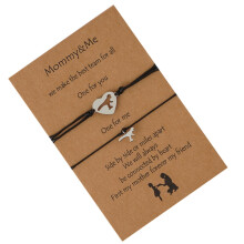 Dinosaurier-Mutter-Kind-Armband-Set mit Knotenschnur