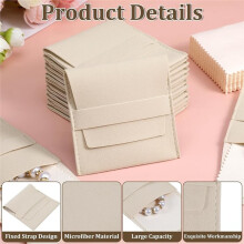 120 Pcs Jewelry Pouch 8x8 cm Jewelry Packaging Luxury Small Gift Bags for Bracelet Necklace Packaging, Envelope Style